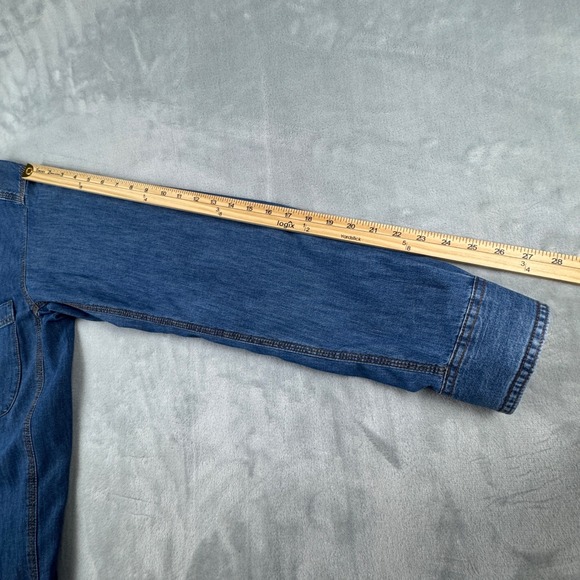 Wrangler Western Cowboy Biggs Workwear Mens Long Sleeve‎ Denim Shirt Size LT - Picture 8 of 16